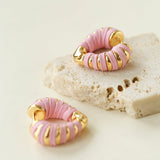 Valentine's Day Pink Woven Heart Earrings gembea jewelry