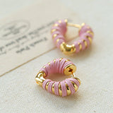 Valentine's Day Pink Woven Heart Earrings gembea jewelry