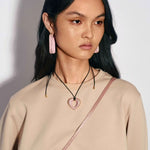 Valentine's Day Pink Woven Heart Pendant Necklace gembea jewelry