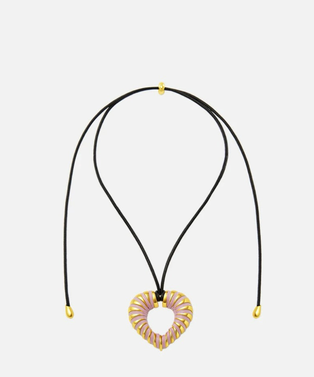 Valentine's Day Pink Woven Heart Pendant Necklace gembea jewelry
