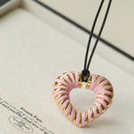 Valentine's Day Pink Woven Heart Pendant Necklace gembea jewelry
