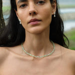 Verdant Flow Irregular Prehnite Pearl Necklace gembea jewelry