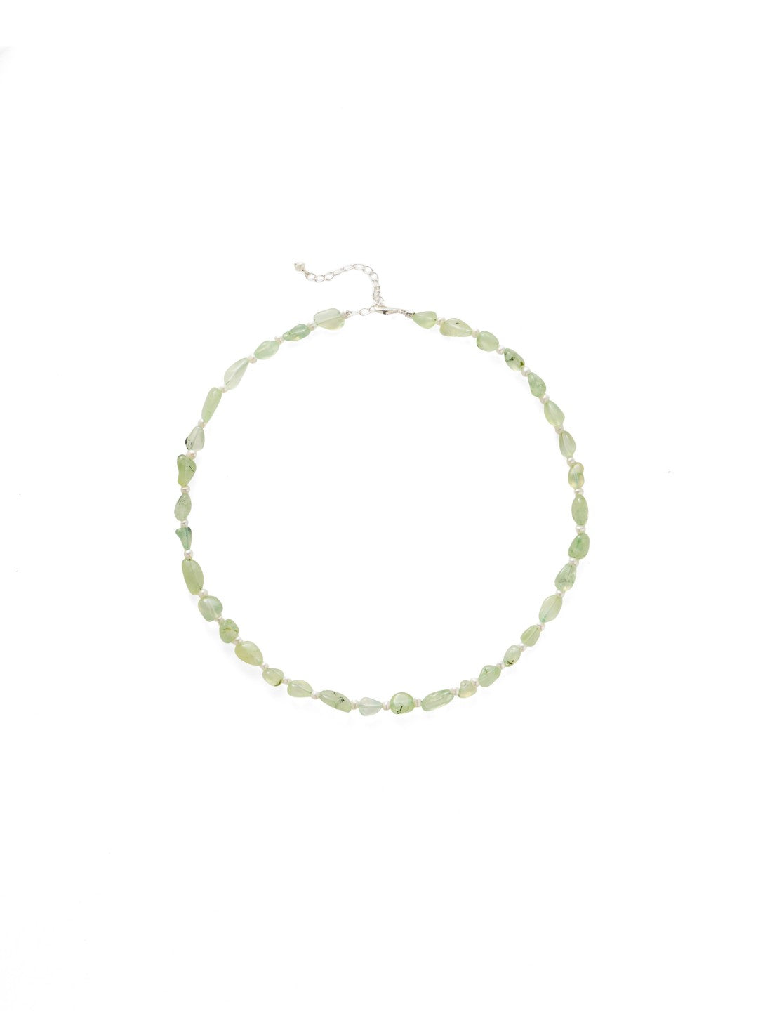 Verdant Flow Irregular Prehnite Pearl Necklace gembea jewelry