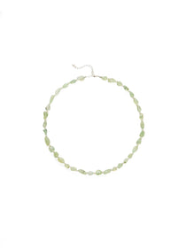 Verdant Flow Irregular Prehnite Pearl Necklace gembea jewelry