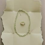 Verdant Flow Irregular Prehnite Pearl Necklace gembea jewelry
