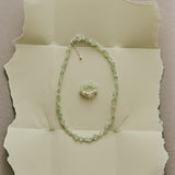 Verdant Flow Irregular Prehnite Pearl Necklace gembea jewelry