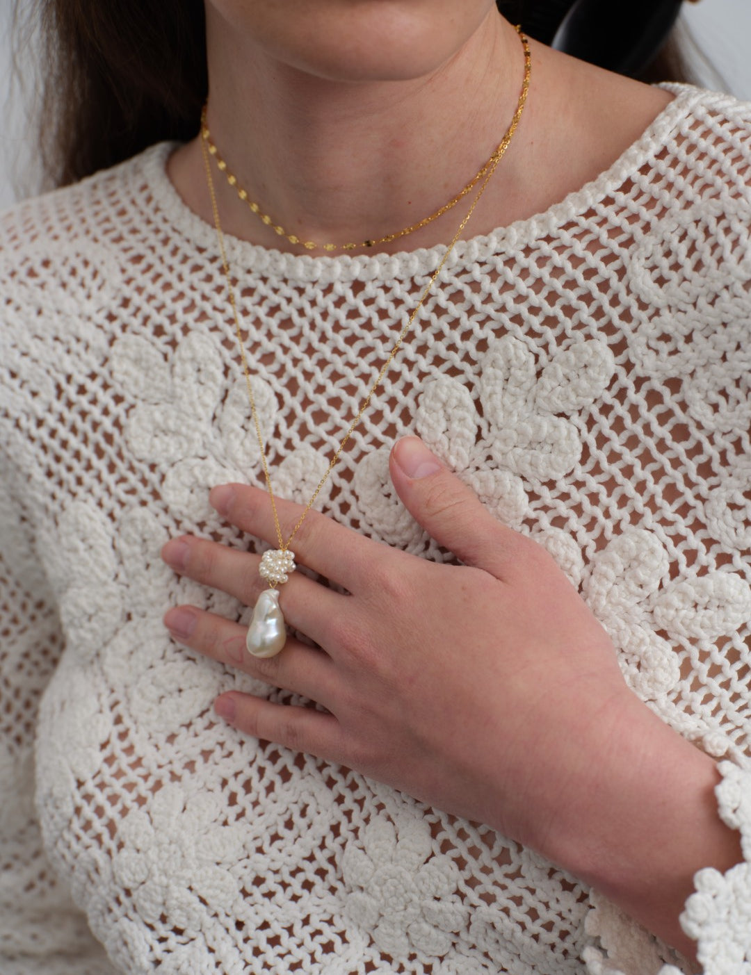 Verona Baroque Pearl Pendant Necklace gembea jewelry
