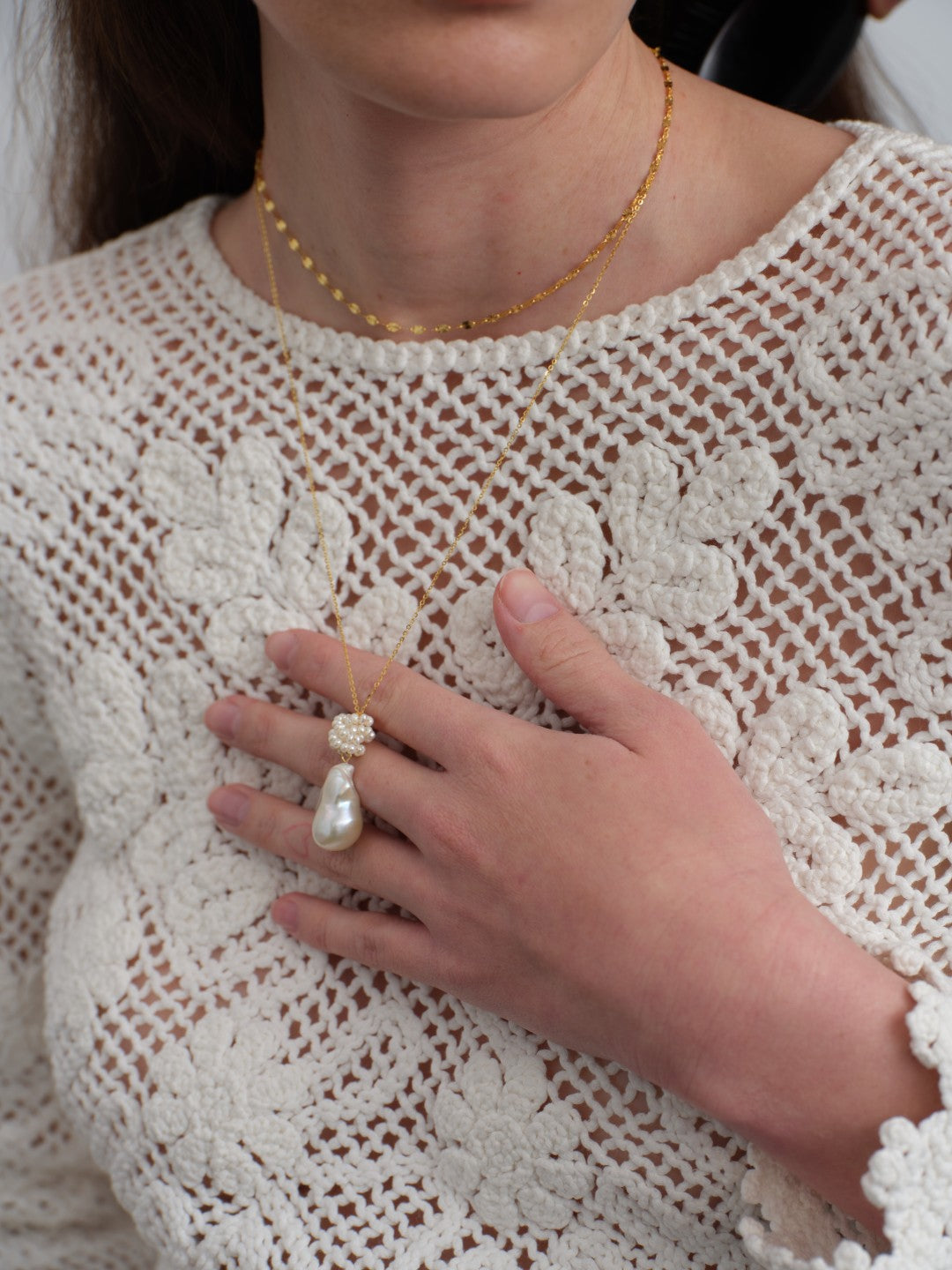 Verona Baroque Pearl Pendant Necklace gembea jewelry