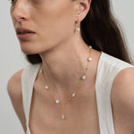 Vertical Zircon Freshwater Pearl Earrings gembea jewelry