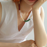 Vibrant Multicolored Gemstone Pearl Beaded Necklace gembea jewelry