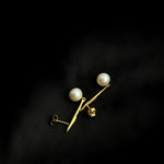 Vintage Long Metal Pearl Earrings gembea jewelry