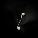Vintage Long Metal Pearl Earrings gembea jewelry