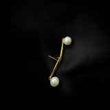 Vintage Long Metal Pearl Earrings gembea jewelry