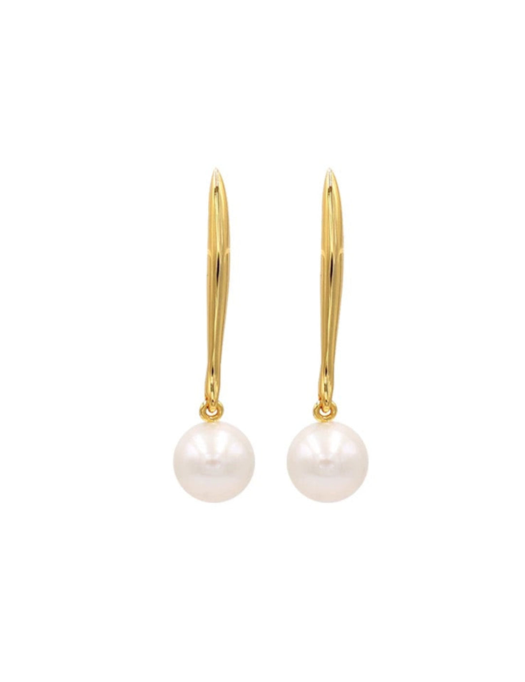 Vintage Long Metal Pearl Earrings gembea jewelry