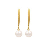 Vintage Long Metal Pearl Earrings gembea jewelry
