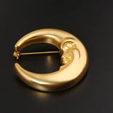 Vintage Antique Golden Moon Brooch gembea jewelry
