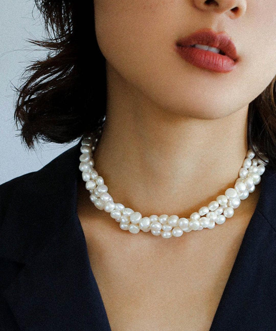 Vintage French Baroque Pearl Multilayer Necklace - Gembea Jewelry