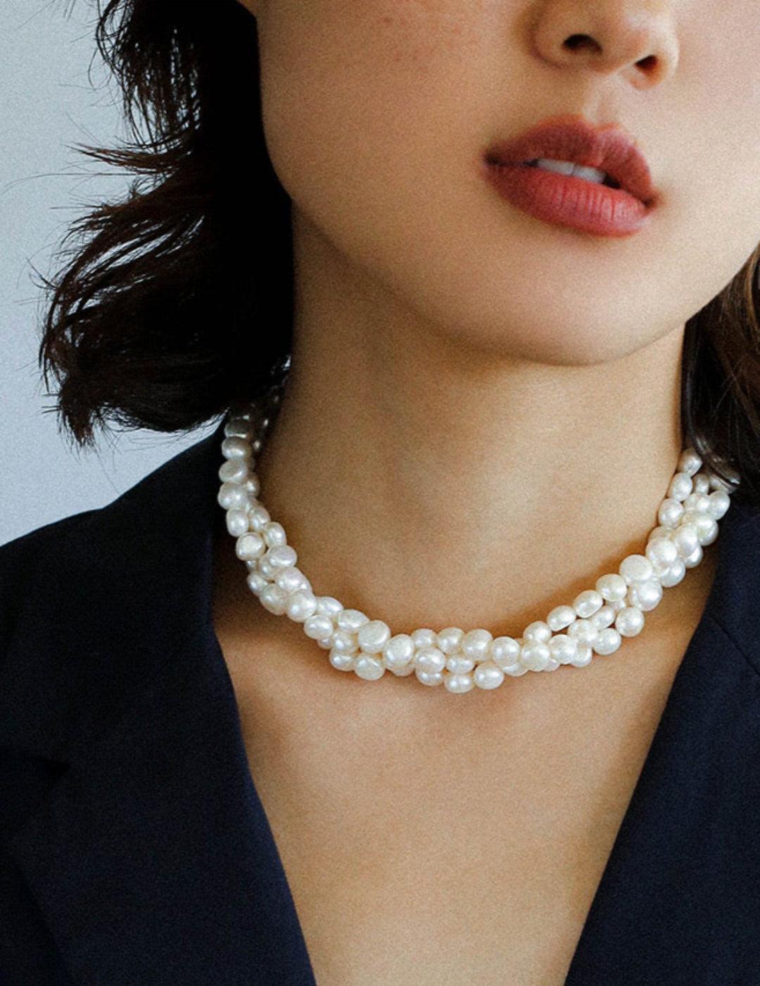Vintage French Baroque Pearl Multilayer Necklace - Gembea Jewelry