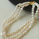Vintage French Baroque Pearl Multilayer Necklace - Gembea Jewelry