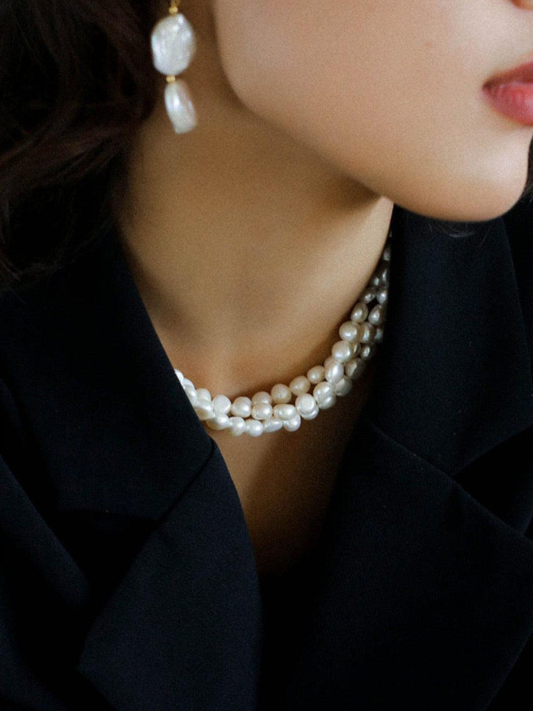 Vintage French Baroque Pearl Multilayer Necklace - Gembea Jewelry