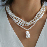 Vintage French Baroque Pearl Multilayer Necklace - Gembea Jewelry