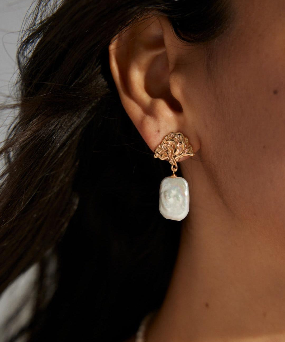 Vintage Baroque Pearl Drop Earrings - Gembea Jewelry