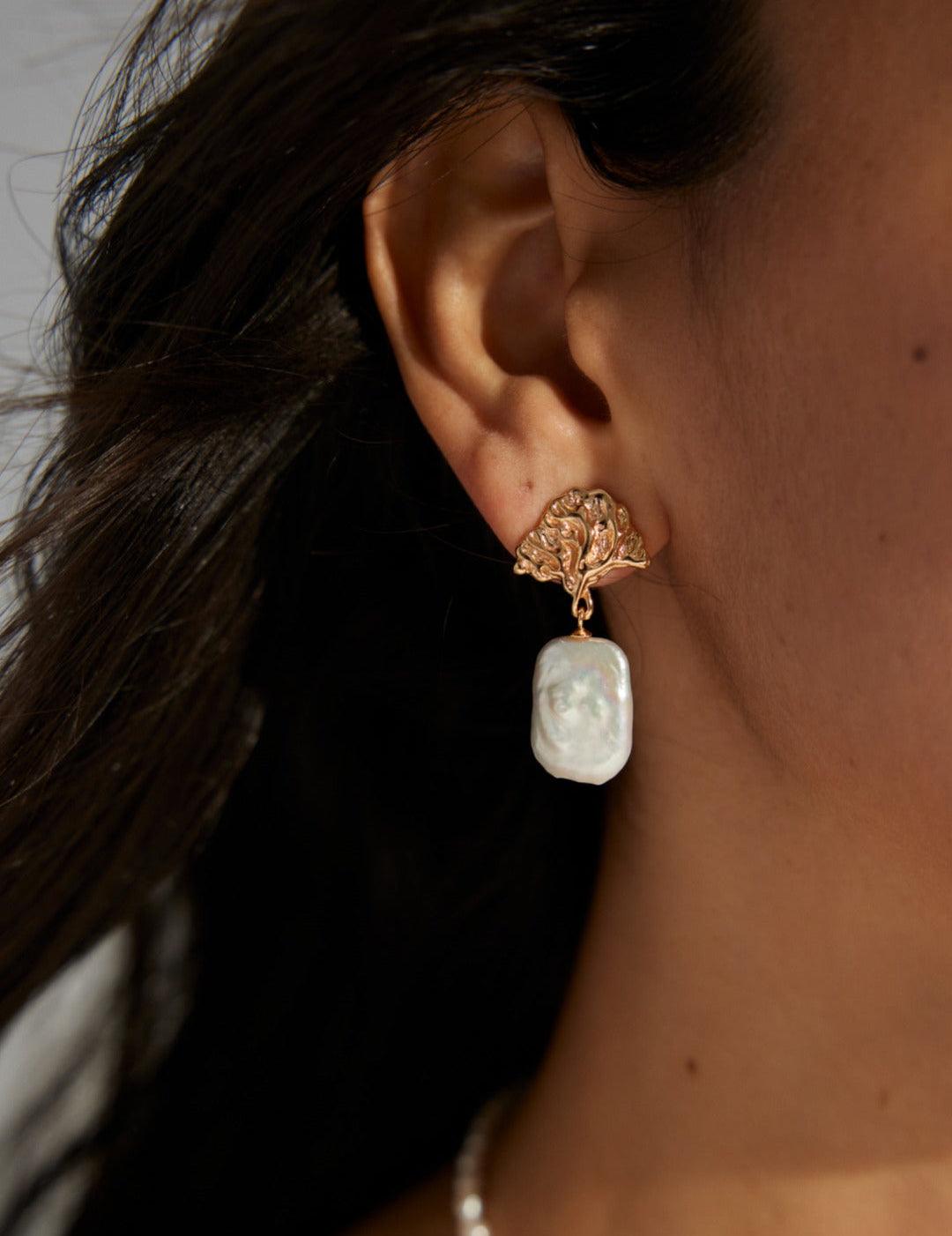 Vintage Baroque Pearl Drop Earrings - Gembea Jewelry