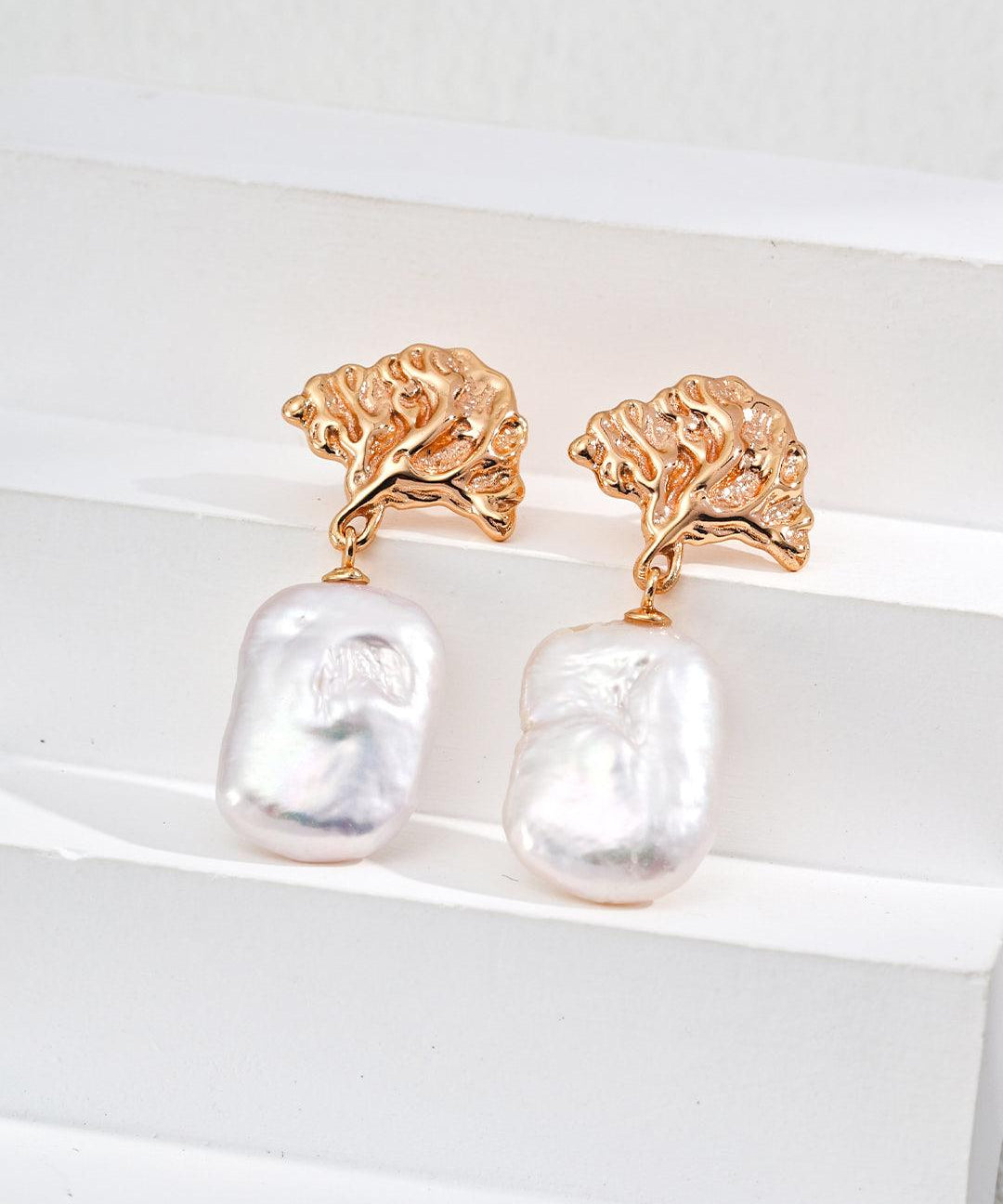 Vintage Baroque Pearl Drop Earrings - Gembea Jewelry