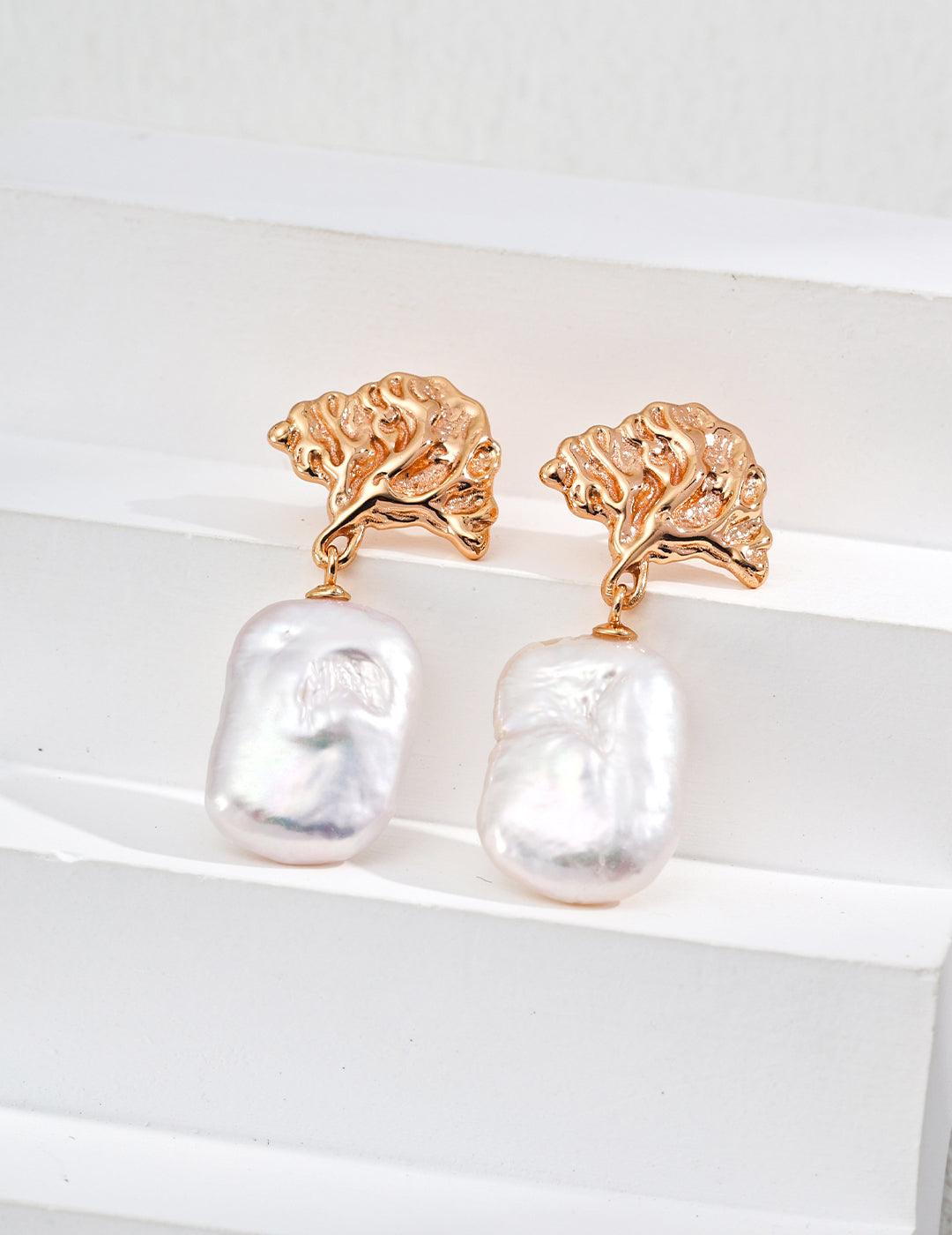 Vintage Baroque Pearl Drop Earrings - Gembea Jewelry