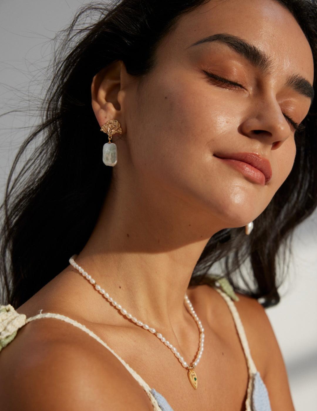 Vintage Baroque Pearl Drop Earrings - Gembea Jewelry