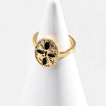 Vintage Court Style Black Dripping Glaze Enamel Ring - Gembea Jewelry