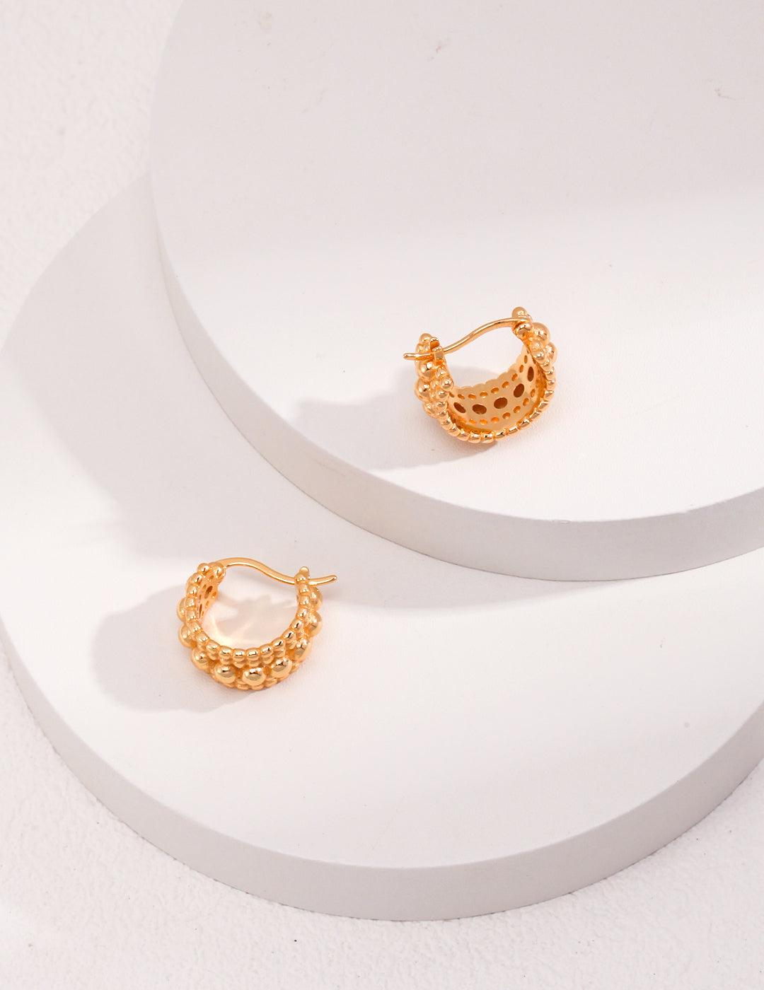 Vintage Chic Silver Gold Hoop Earrings-Gembea Jewelry