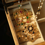Vintage Coloured Glaze Pearl Elephant Necklace - Gembea Jewelry