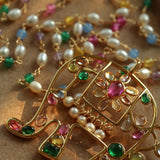 Vintage Coloured Glaze Pearl Elephant Necklace - Gembea Jewelry