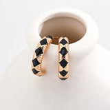 Vintage Drop Glaze Enamel Hoops Earrings - Gembea Jewelry