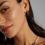 Vintage Drop Glaze Enamel Hoops Earrings - Gembea Jewelry
