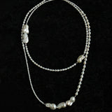 Vintage Elegant Natural Baroque Pearl Long Necklace gembea jewelry
