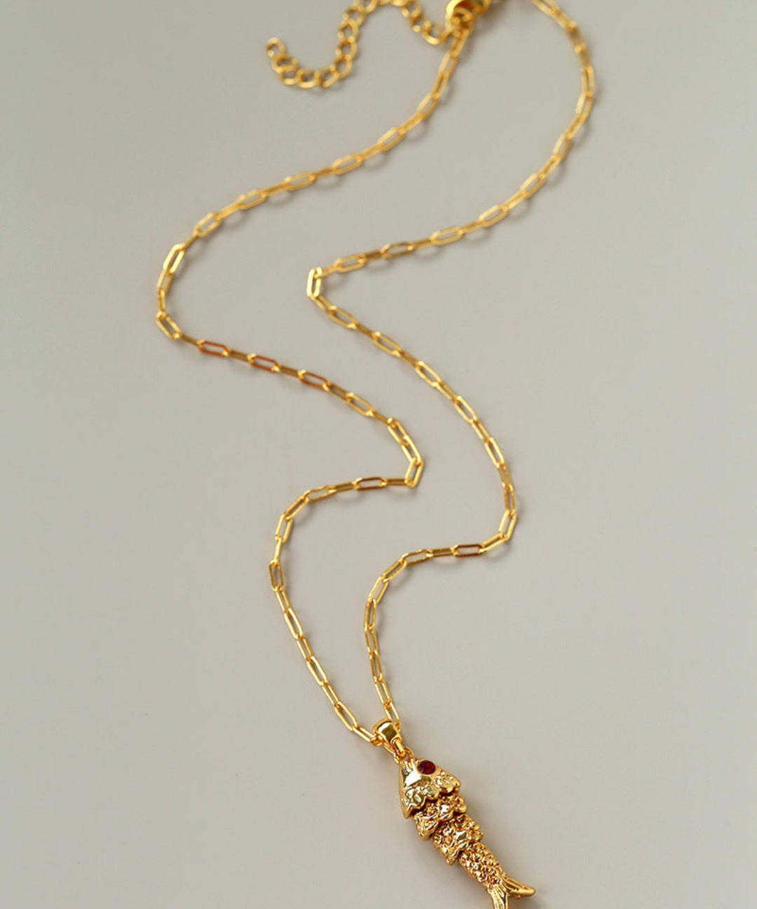 Vintage Fashion Koi Fish Pendant Chain Necklace gembea jewelry