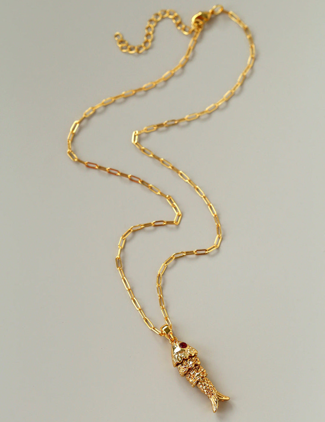 Vintage Fashion Koi Fish Pendant Chain Necklace gembea jewelry