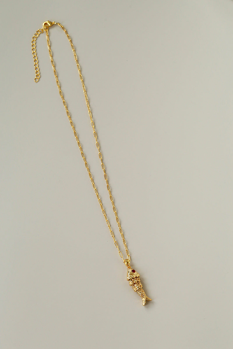 Vintage Fashion Koi Fish Pendant Chain Necklace gembea jewelry