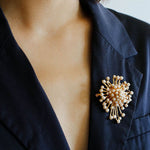 Vintage Fashion Pearl Fireworks Brooches gembea jewelry