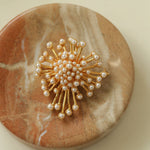 Vintage Fashion Pearl Fireworks Brooches gembea jewelry