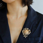 Vintage Fashion Pearl Fireworks Brooches gembea jewelry
