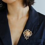 Vintage Fashion Pearl Fireworks Brooches gembea jewelry