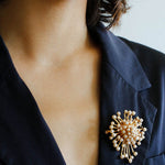 Vintage Fashion Pearl Fireworks Brooches gembea jewelry