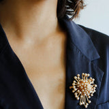 Vintage Fashion Pearl Fireworks Brooches gembea jewelry