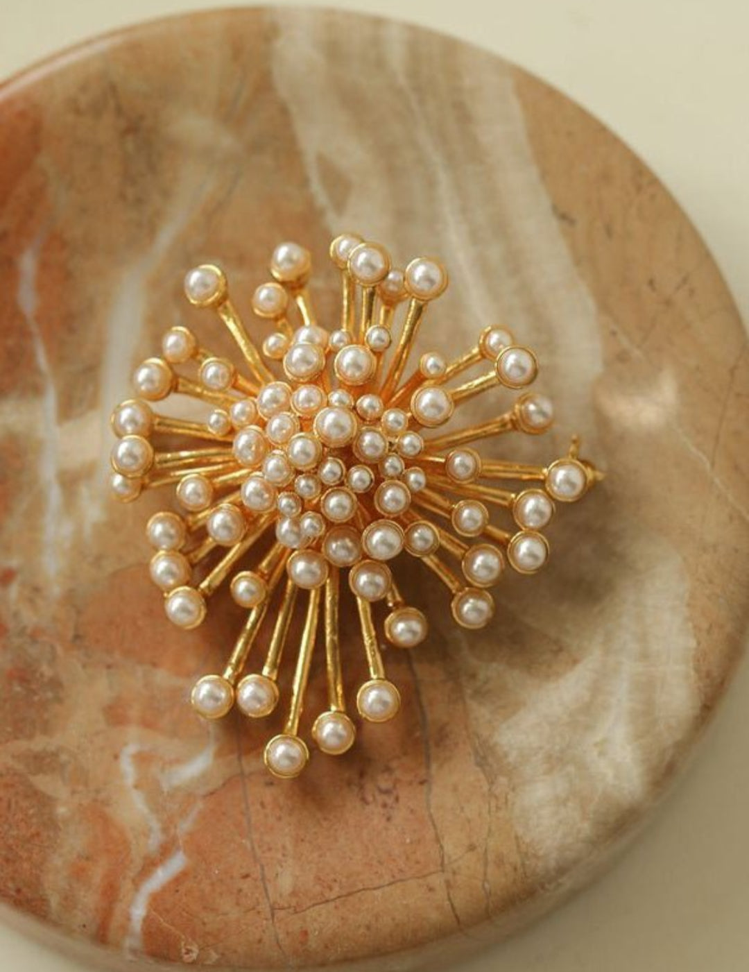 Vintage Fashion Pearl Fireworks Brooches gembea jewelry