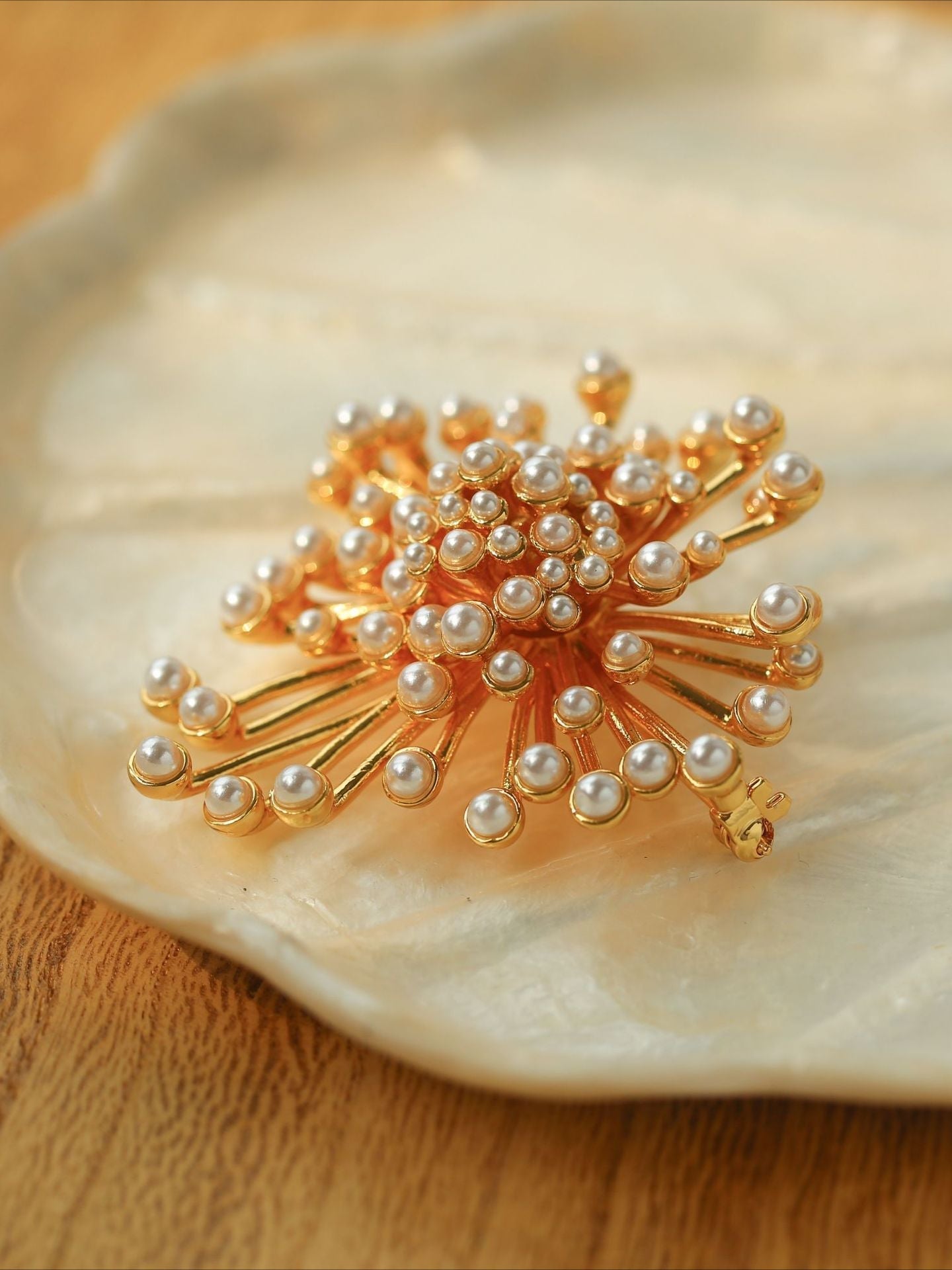 Vintage Fashion Pearl Fireworks Brooches gembea jewelry