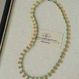 Vintage Floral Blue Turquoise Beaded Choker Necklace gembea jewelry