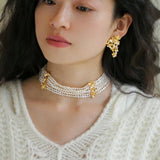Vintage Freshwater Rice Multilayer Pearl Necklace - Gembea Jewelry